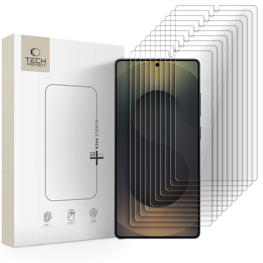 Ochranná fólie na displej Tech-Protect pro Samsung Galaxy S25 Ultra S938, Tvrzené sklo, Full Glue, Sada 10 kusů