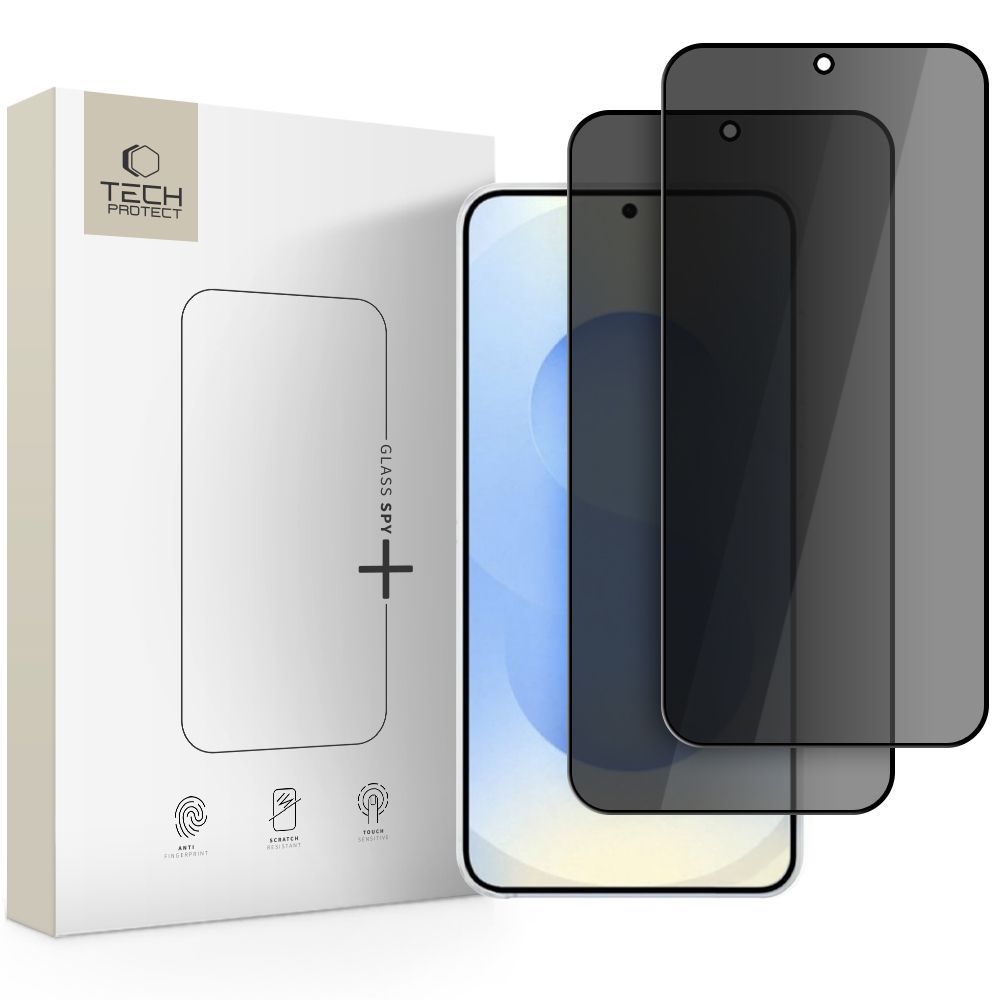 Ochranná fólie na displej Privacy Tech-Protect Spy+ pro Samsung Galaxy S26 Plus S947, Tvrzené sklo, Full Glue, Sada 2 kusy