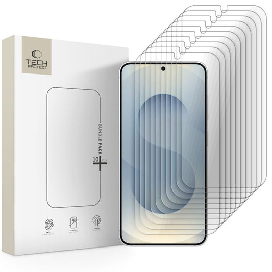 Ochranná fólie na displej Tech-Protect pro Samsung Galaxy S25 S931 / S24 S921, Tvrzené sklo, Full Glue, Sada 10 kusů