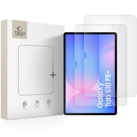 Ochranná fólie na displej Tech-Protect FIT+ pro Samsung Galaxy Tab S10 FE+, Tvrzené sklo, Full Glue, Sada 2 kusy, 2.5D
