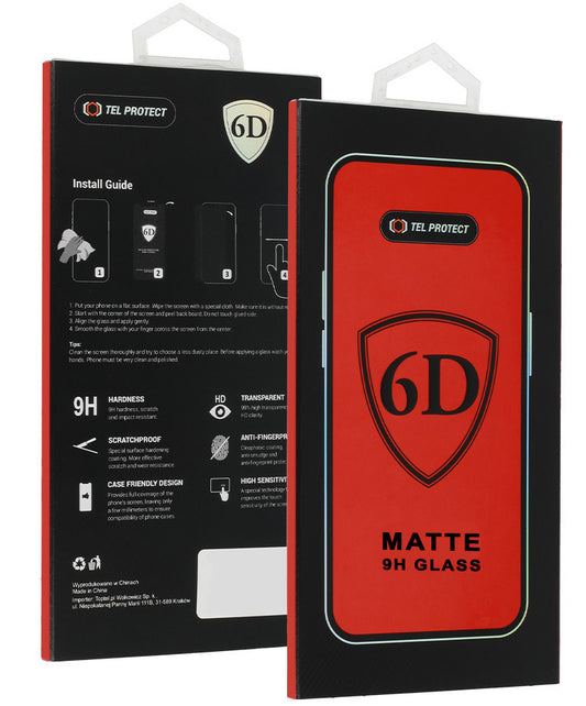 Matný ochranný kryt obrazovky OEM pro Apple iPhone 18 Pro, tvrzené sklo, Full Glue, 6D, černý