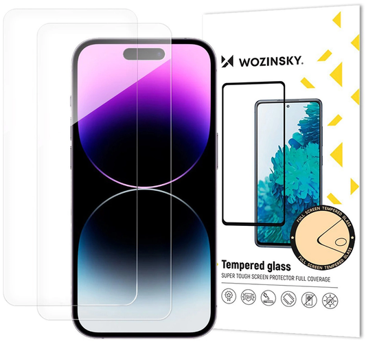 Ochranná fólie na displej WZK pro Apple iPhone 18 Pro / 17 Pro / 16 Pro, tvrzené sklo, plné lepidlo, sada 2 kusů