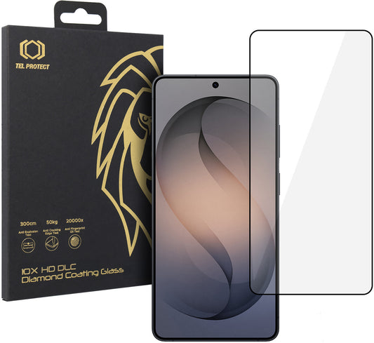 Ochranné sklo na displej Tel Protect 10X HD DLC Diamond Coating pro Samsung Galaxy S26 Ultra S948, tvrzené sklo, celoplošné lepení, černé