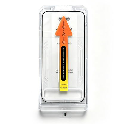 OEM Dust Free Easy Fit Screen Protector for Apple iPhone 15 Pro, Tempered Glass, Full Glue, Black
