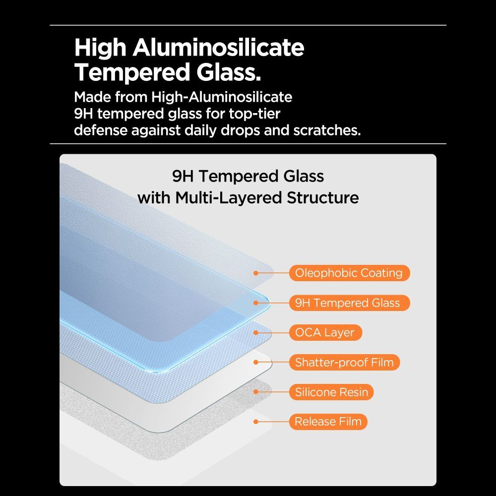 Spigen GlastR Align Master Slim Screen Protector for Apple iPhone 17, Tempered Glass, Full Glue, Set of 3 pieces AGL10484