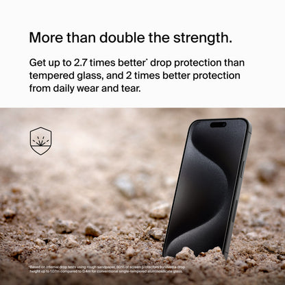 Ochranná fólie na displej Belkin ScreenForce UltraGlass 2 pro Apple iPhone 15 Pro Max, tvrzené sklo, Full Glue OVA134zz