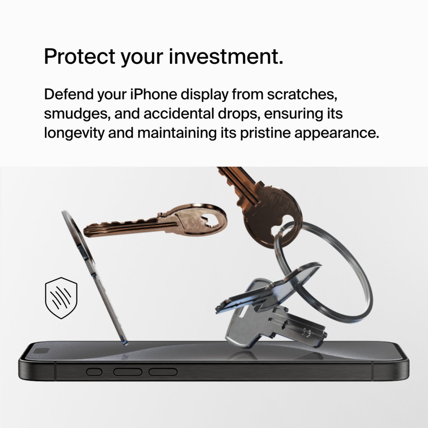 Ochranná fólie na displej Belkin ScreenForce UltraGlass 2 pro Apple iPhone 15 Pro Max, tvrzené sklo, Full Glue OVA134zz