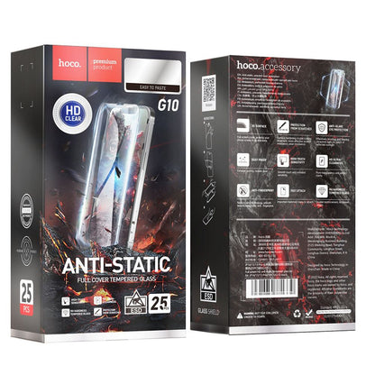 Ochranná fólie HOCO na displej pro Apple iPhone 14 Pro Max, Tvrzené sklo, Full Glue, Sada 25 kusů, Černá