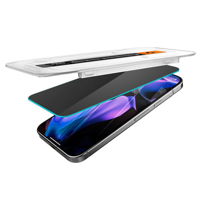 Ochranná fólie na displej Privacy Spigen GlastR EZ FIT pro Google Pixel 9 Pro XL, tvrzené sklo, plné lepidlo, sada 2 kusů AGL09313