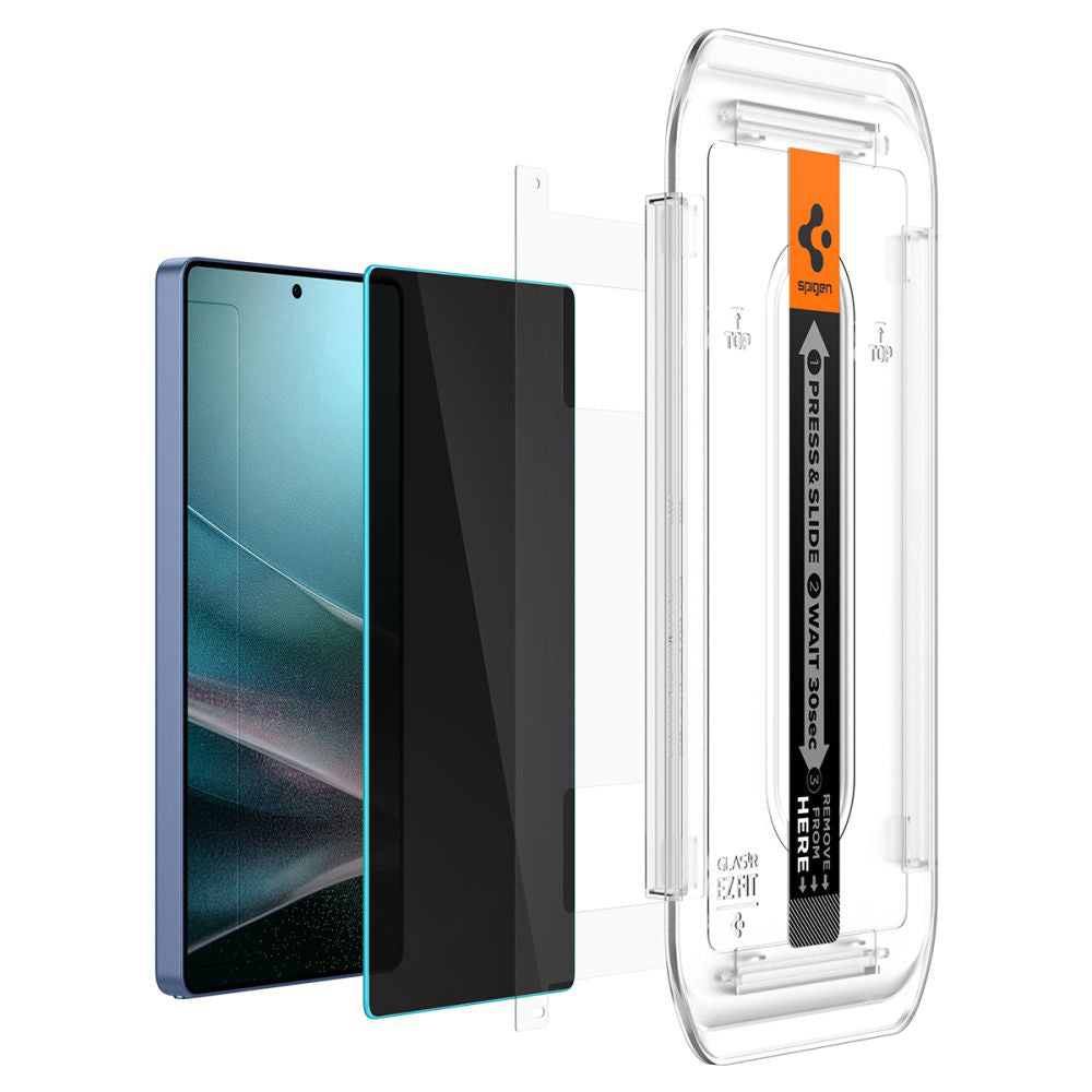 Ochranná fólie na displej Privacy Spigen GlastR EZ FIT HD pro Samsung Galaxy S25 Ultra S938, tvrzené sklo, plné lepidlo, sada 2 kusů AGL09335