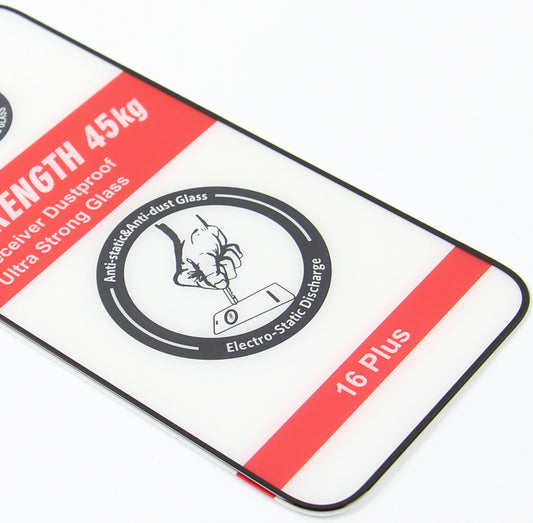 Ochranná fólie na displej OEM Ultra Strong 45KG pro Samsung Galaxy A55 5G A556, tvrzené sklo, plné lepidlo, 2.5D, černá