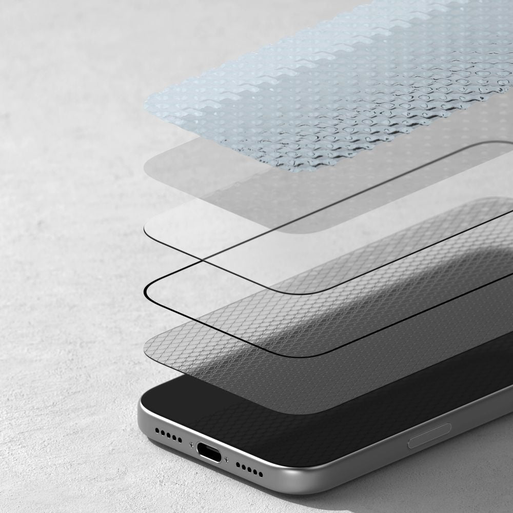 Ochranná fólie na displej Ringke Easy Slide AR pro Apple iPhone 17 Pro, tvrzené sklo, plné lepidlo, 2.5D, černá