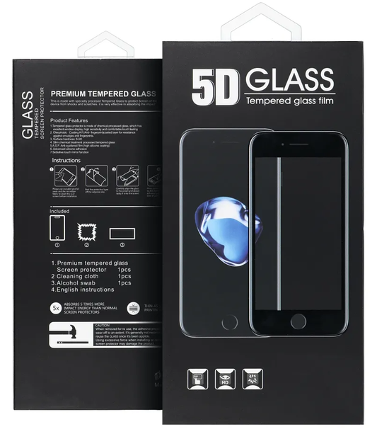 OEM ochranná fólie na displej pro Xiaomi Redmi Note 15 Pro 4G / Note 15 Pro 5G, tvrzené sklo, plné lepidlo, 5D, černá