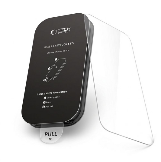 Ochranná fólie na displej Tech-Protect OneTouch pro Apple iPhone 18 Pro Max / 17 Pro Max, tvrzené sklo, plné lepidlo, sada 2 kusů