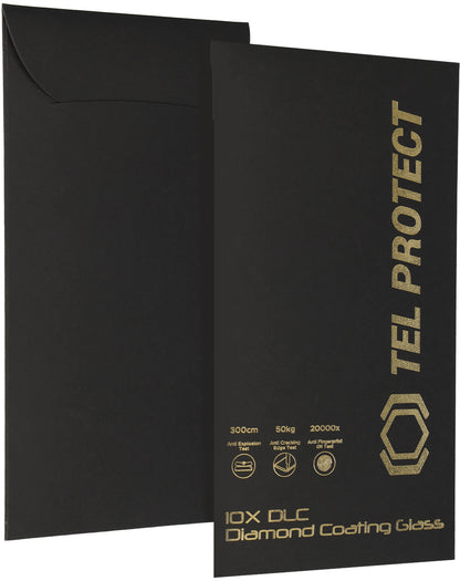Ochranné sklo na displej Tel Protect 10X HD DLC Diamond Coating pro Apple iPhone 18 Pro / 17 Pro, tvrzené sklo, celoplošné lepení, černé