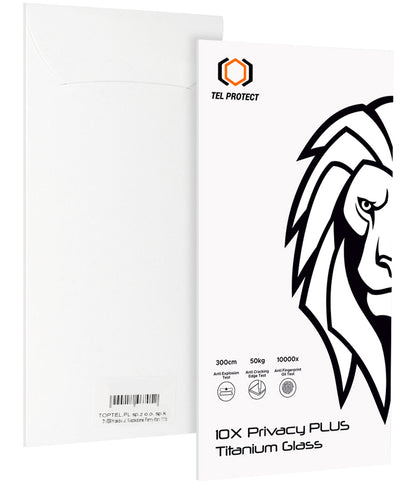 Ochranné sklo na displej s filtrem soukromí Tel Protect 10X Plus Titanium pro Apple iPhone 17 / 16 Pro, tvrzené sklo, celoplošné lepení