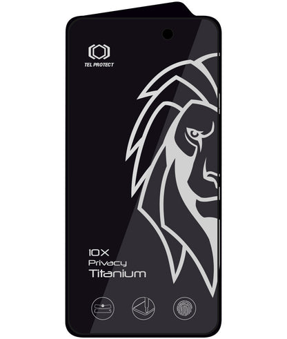 Ochranné sklo na displej s filtrem soukromí Tel Protect 10X Plus Titanium pro Apple iPhone 17 Pro, tvrzené sklo, celoplošné lepení