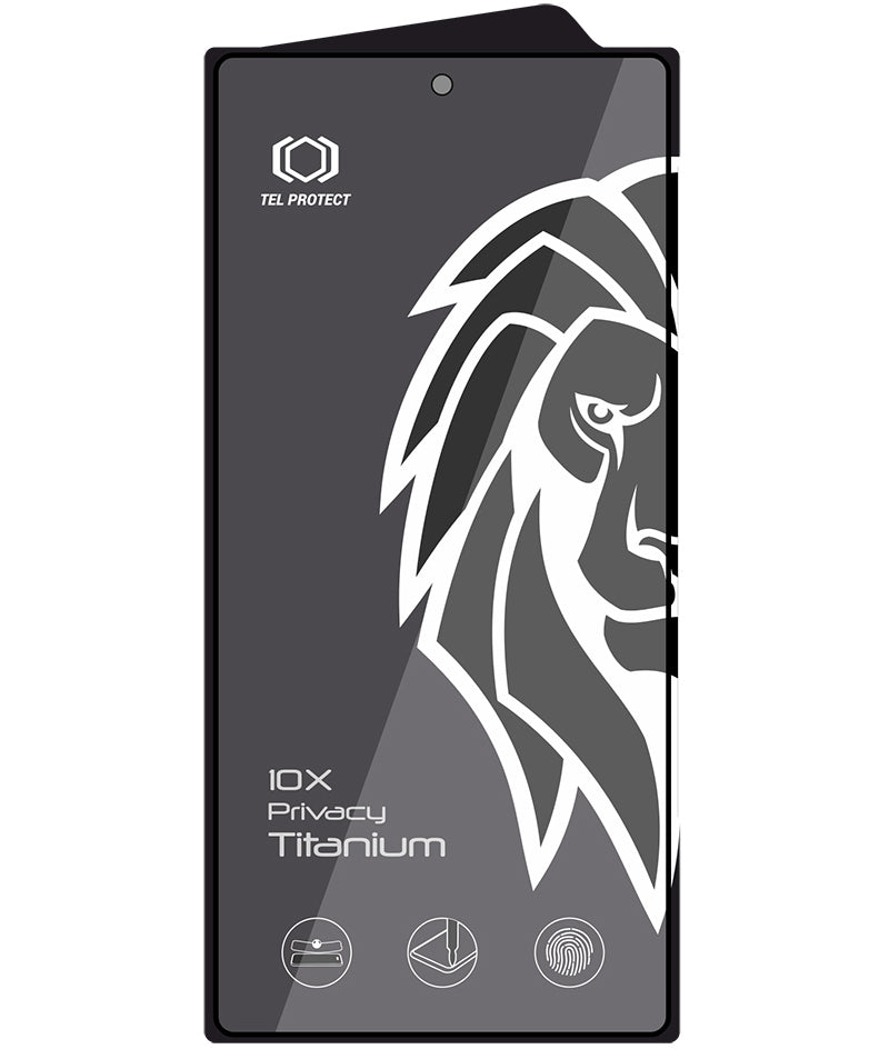 Ochranné sklo na displej Privacy Tel Protect 10X Plus Titanium pro Samsung Galaxy S25 Ultra S938, tvrzené sklo, celoplošné lepení