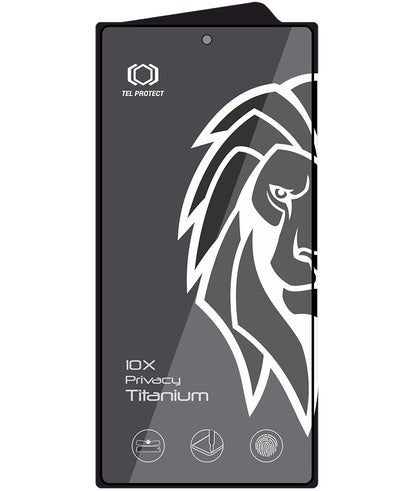 Ochranné sklo na displej Privacy Tel Protect 10X Plus Titanium pro Samsung Galaxy S25 Ultra S938, tvrzené sklo, celoplošné lepení