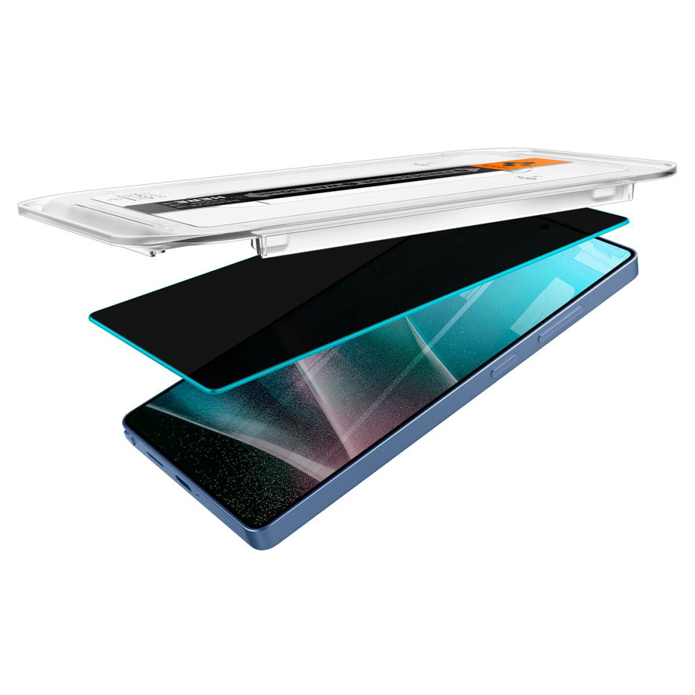 Ochranná fólie na displej Privacy Spigen GlastR EZ FIT HD pro Samsung Galaxy S25 Ultra S938, tvrzené sklo, plné lepidlo, sada 2 kusů AGL09335