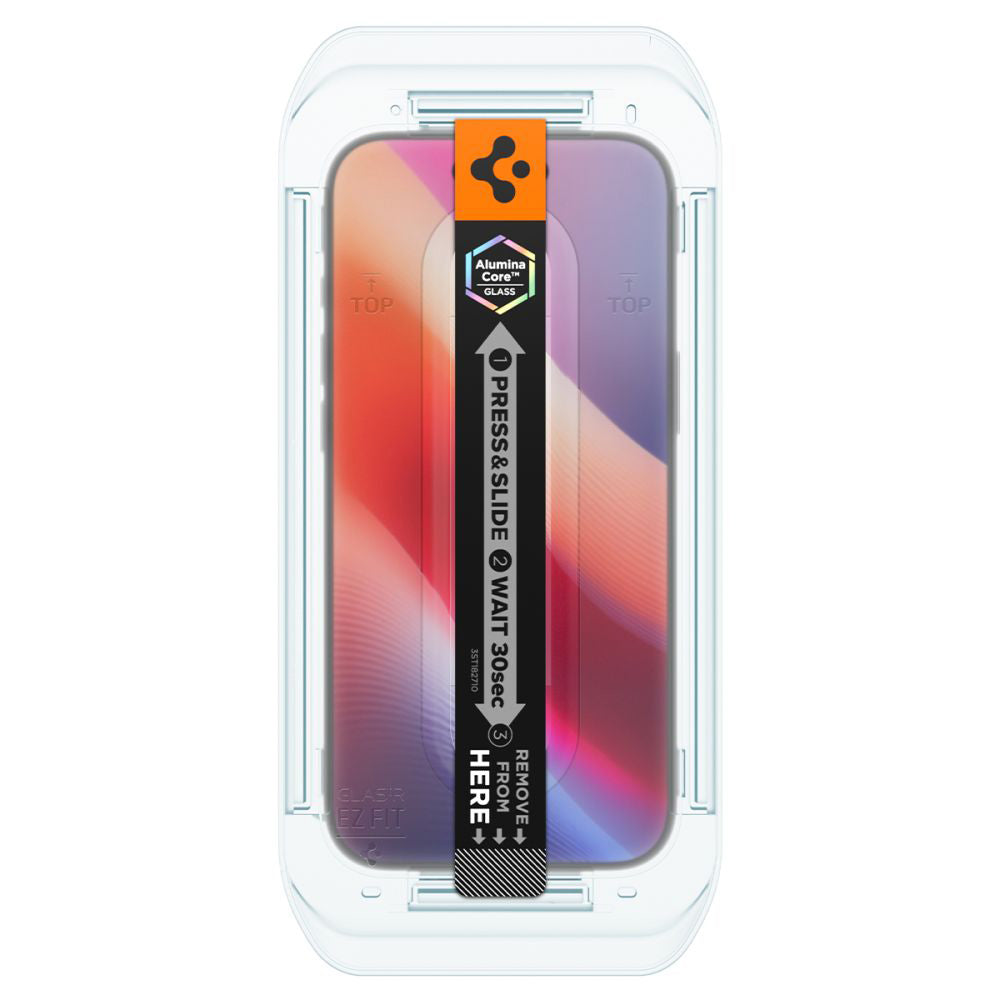 Ochranná fólie na displej Spigen GlastR EZ FIT pro Apple iPhone 17 Air, Tvrzené sklo, Full Glue, Sada 2 kusy