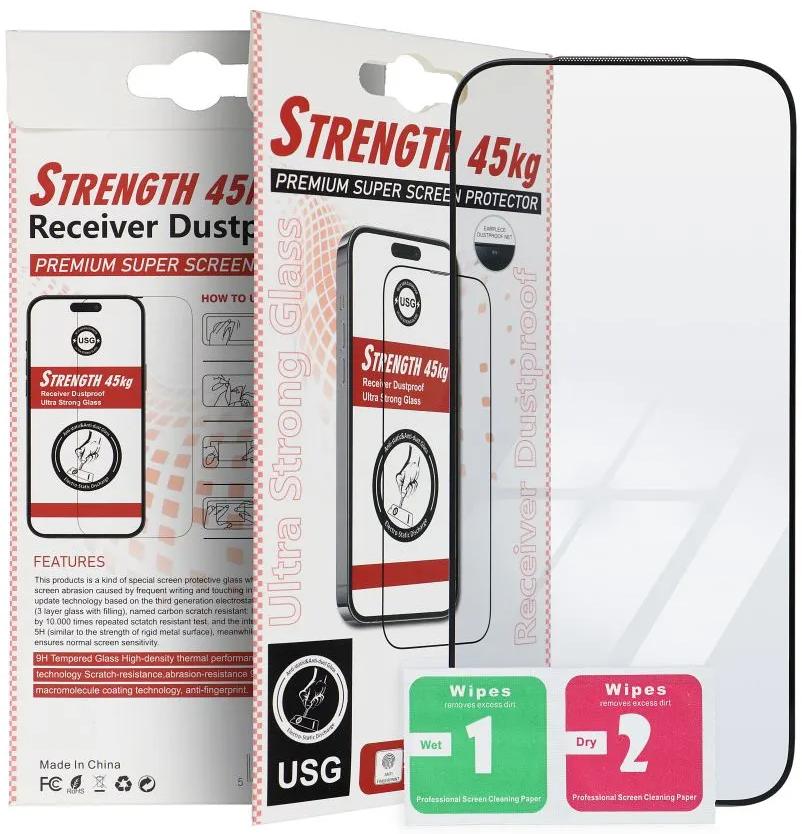 Ochranná fólie na displej OEM Ultra Strong 45KG pro Samsung Galaxy A05s A057, tvrzené sklo, plné lepidlo, 2.5D, černá