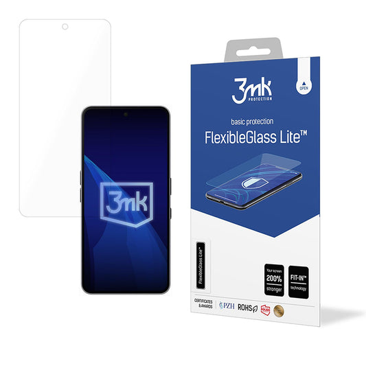 Ochranná fólie na displej 3MK FlexibleGlass Lite pro Nothing Phone (3a) / Phone (3a) Pro, flexibilní sklo, plné lepidlo