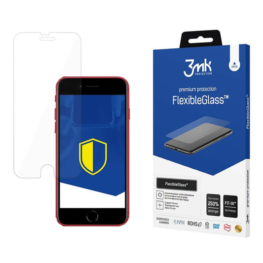 Ochranná fólie na displej 3MK FlexibleGlass pro Apple iPhone SE (2022) / SE (2020) / 8 / 7, flexibilní sklo, plné lepidlo