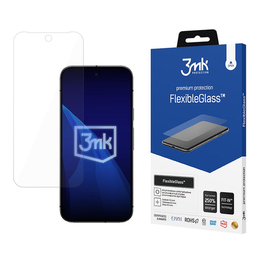Ochranná fólie na displej 3MK FlexibleGlass pro Google Pixel 9a, flexibilní sklo, plné lepidlo
