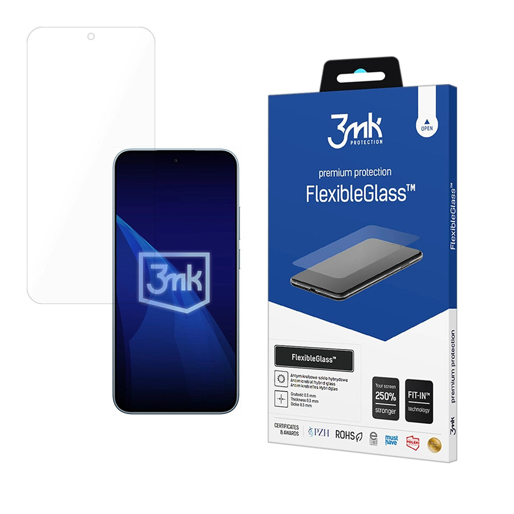 Ochranná fólie 3MK FlexibleGlass pro Xiaomi Redmi Note 15 Pro 5G, Flexibilní sklo, Full Glue, Průhledná