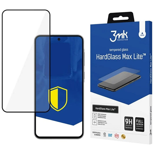 Ochranná fólie na displej 3MK HardGlass Max Lite pro Samsung Galaxy A56 A566 / A36 A366, tvrzené sklo, plné lepidlo, černá