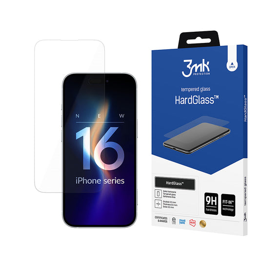 Ochranná fólie na displej 3MK HardGlass pro Apple iPhone 16 Pro Max, tvrzené sklo, plné lepidlo