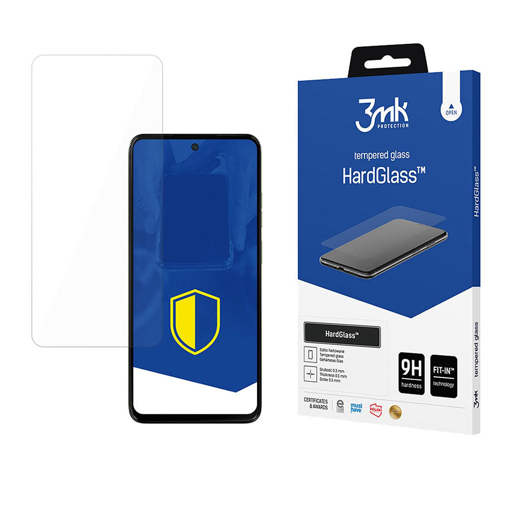 Ochranná fólie na displej 3MK HardGlass pro Motorola Moto G15 / G15 Power / E15 / G05, tvrzené sklo, plné lepidlo