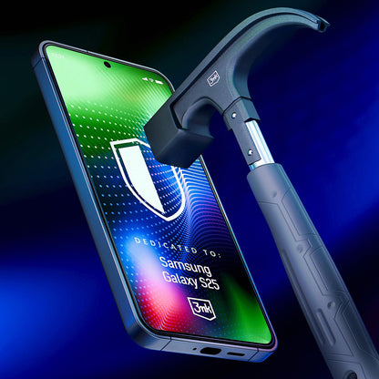 Ochranná fólie na displej 3MK Hardy Ultra pro Samsung Galaxy S25 S931, tvrzené sklo, plné lepidlo, černá