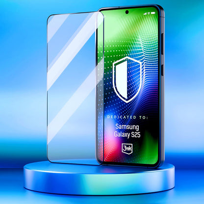 Ochranná fólie na displej 3MK Hardy Ultra pro Samsung Galaxy S25 S931, tvrzené sklo, plné lepidlo, černá