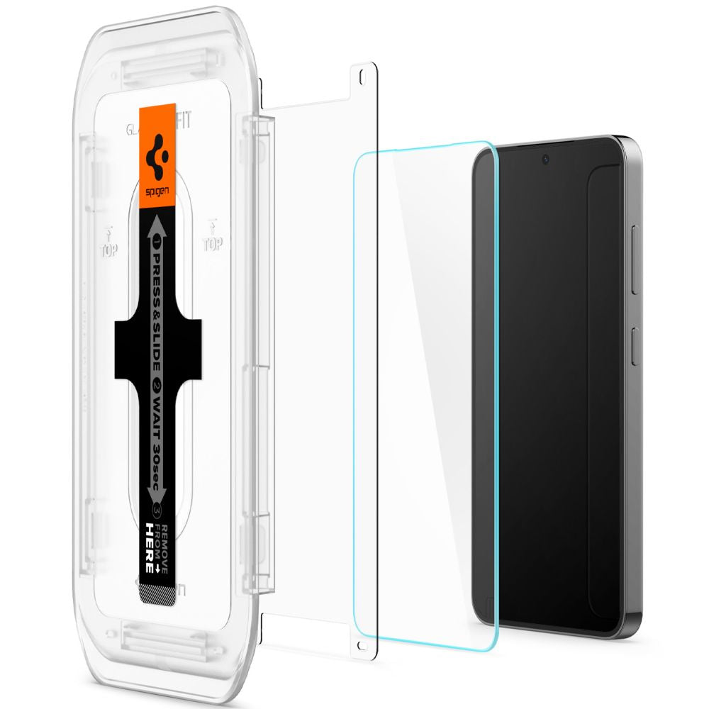 Ochranná fólie na displej Spigen GlastR EZ FIT pro Samsung Galaxy S25+ S936 / S24+ S926, Tvrzené sklo, Full Glue, Sada 2 kusy AGL07432