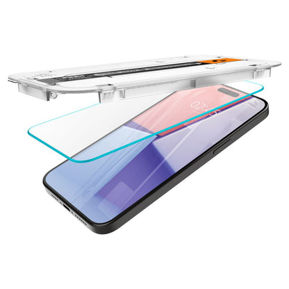 Ochranná fólie na displej Spigen GlastR EZ FIT pro Apple iPhone 15 Pro Max, Tvrzené sklo, Full Glue, Sada 2 kusy AGL06872
