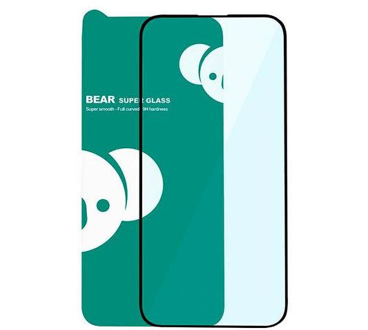 Ochranná fólie na displej Bear Super Hard pro Apple iPhone 18 Pro / 17 Pro / 17 / 16 Pro, tvrzené sklo, plné lepidlo, 3D, černá