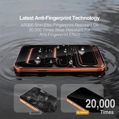 Ochranná fólie na displej Tel Protect 10X HD DLC Diamond Coating pro Apple iPhone 18 Pro Max / 17 Pro Max, tvrzené sklo, celoplošné lepení, černá