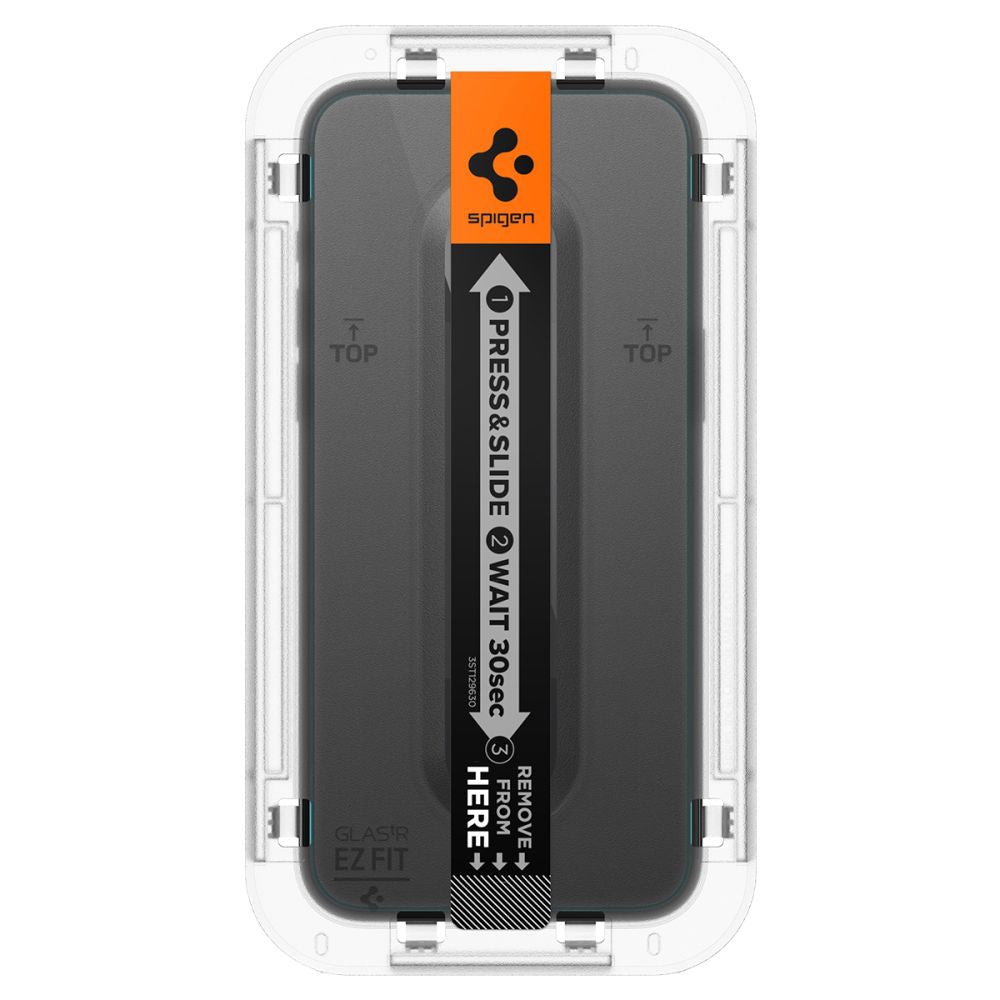 Ochranná fólie na displej Spigen GlastR EZ FIT pro Apple iPhone 15 Pro Max, Tvrzené sklo, Full Glue, Sada 2 kusy AGL06872