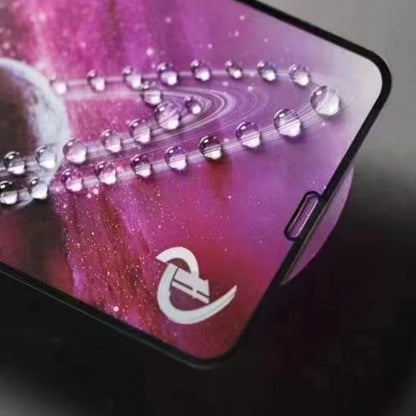 OEM ochranná fólie na displej pro Apple iPhone 14 Pro, tvrzené sklo, plné lepidlo, sada 10 kusů, 9D, černá