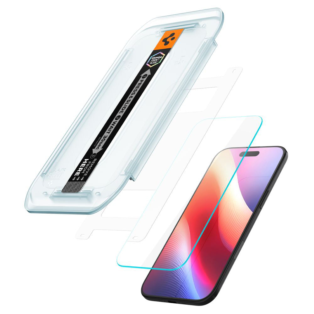 Ochranná fólie na displej Spigen GlastR EZ FIT pro Apple iPhone 17 Air, Tvrzené sklo, Full Glue, Sada 2 kusy