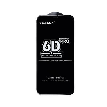 Ochranná fólie na displej Veason PRO pro Apple iPhone 17 / 16 Pro, tvrzené sklo, plné lepidlo, 6D, černá
