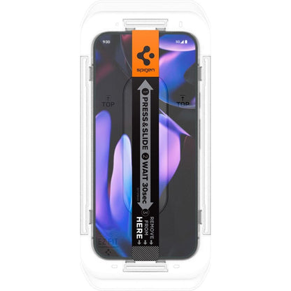 Ochranná fólie na displej Spigen GlastR EZ FIT pro Google Pixel 9 Pro XL, Tvrzené sklo, Full Glue, Sada 2 kusy