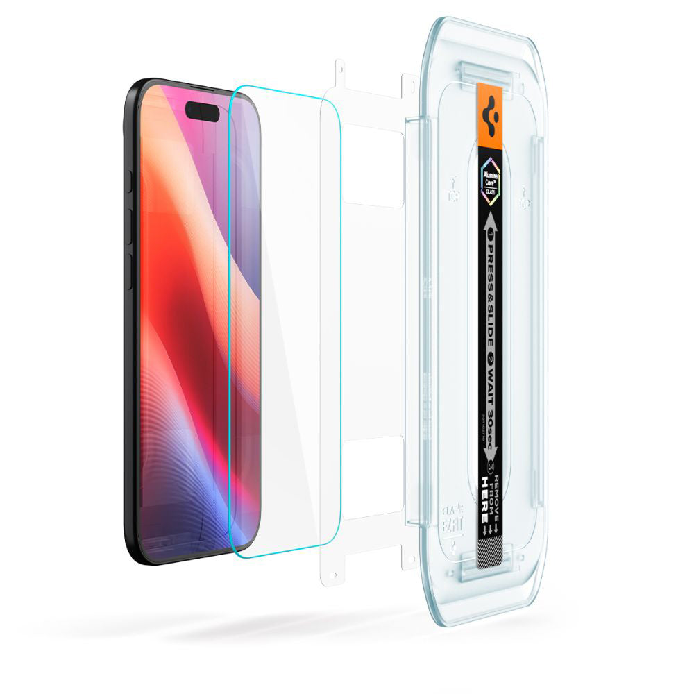 Ochranná fólie na displej Spigen GlastR EZ FIT pro Apple iPhone 17 Air, Tvrzené sklo, Full Glue, Sada 2 kusy