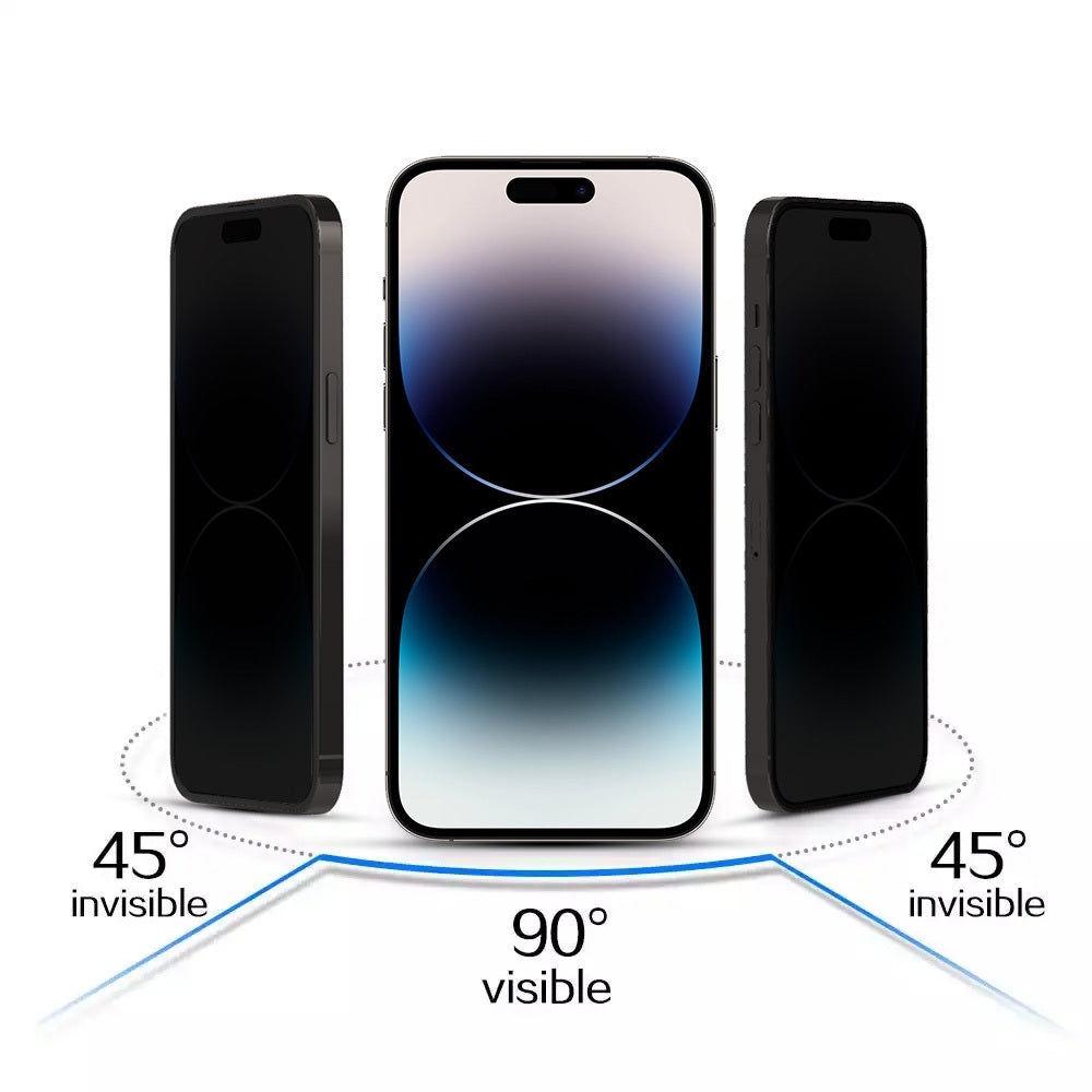 Ochranné sklo na displej s filtrem soukromí Tel Protect 10X Plus Titanium pro Apple iPhone 17 / 16 Pro, tvrzené sklo, celoplošné lepení