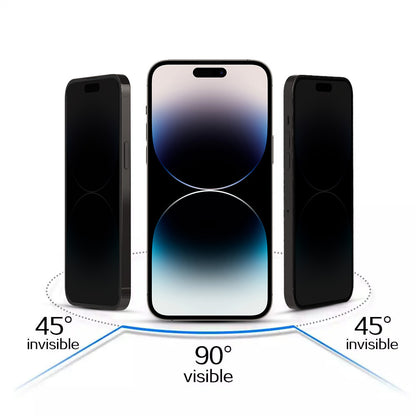 Ochranné sklo na displej s filtrem soukromí Tel Protect 10X Plus Titanium pro Apple iPhone 17 / 16 Pro, tvrzené sklo, celoplošné lepení