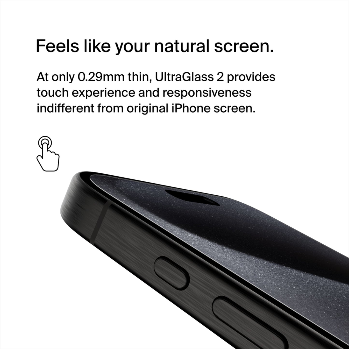 Ochranná fólie na displej Belkin ScreenForce UltraGlass 2 pro Apple iPhone 15 Pro Max, tvrzené sklo, Full Glue OVA134zz