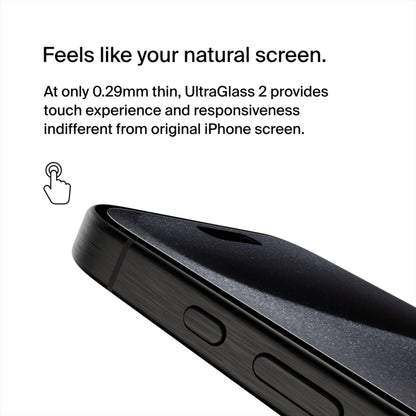 Ochranná fólie na displej Belkin ScreenForce UltraGlass 2 pro Apple iPhone 15 Pro Max, tvrzené sklo, Full Glue OVA134zz