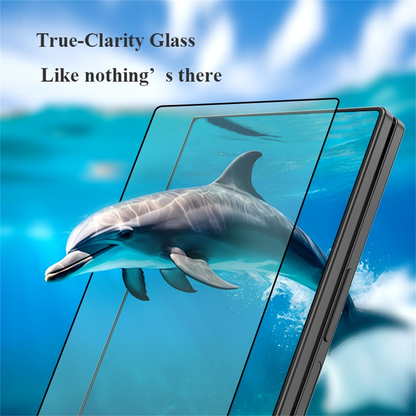 Ochranná fólie na vnější displej Lereach pro Samsung Galaxy Z Fold8 Ultra F976 / Z Fold7 F966, tvrzené sklo, plné lepidlo, černá